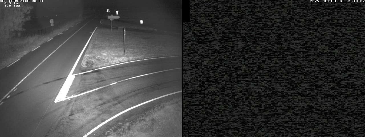 Webcam à Bellefontaine dans les Vosges à 552 mètres d'altitude sur la D63, à la jonction avec la D20A