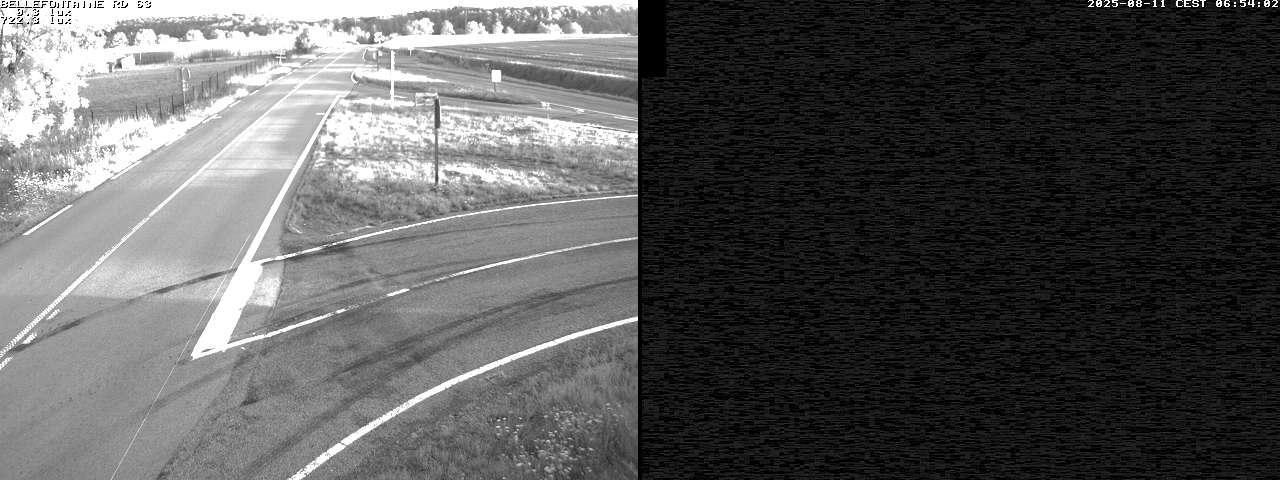 Webcam à Bellefontaine dans les Vosges à 552 mètres d'altitude sur la D63, à la jonction avec la D20A