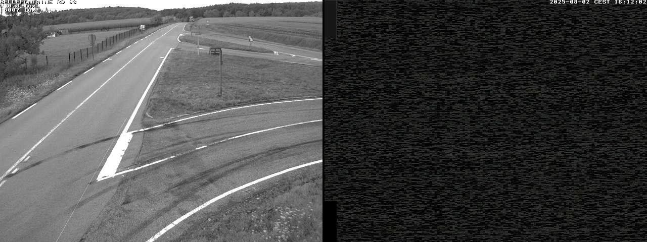 Webcam à Bellefontaine dans les Vosges à 552 mètres d'altitude sur la D63, à la jonction avec la D20A