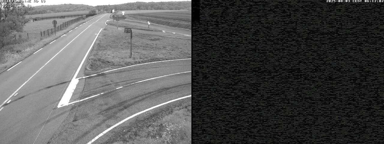 Webcam à Bellefontaine dans les Vosges à 552 mètres d'altitude sur la D63, à la jonction avec la D20A
