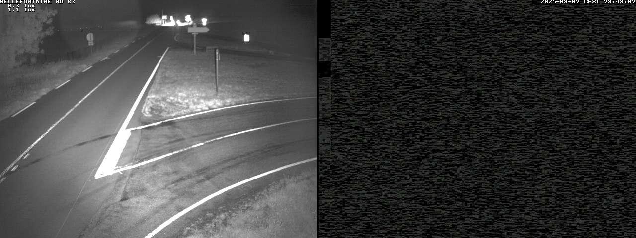 Webcam à Bellefontaine dans les Vosges à 552 mètres d'altitude sur la D63, à la jonction avec la D20A