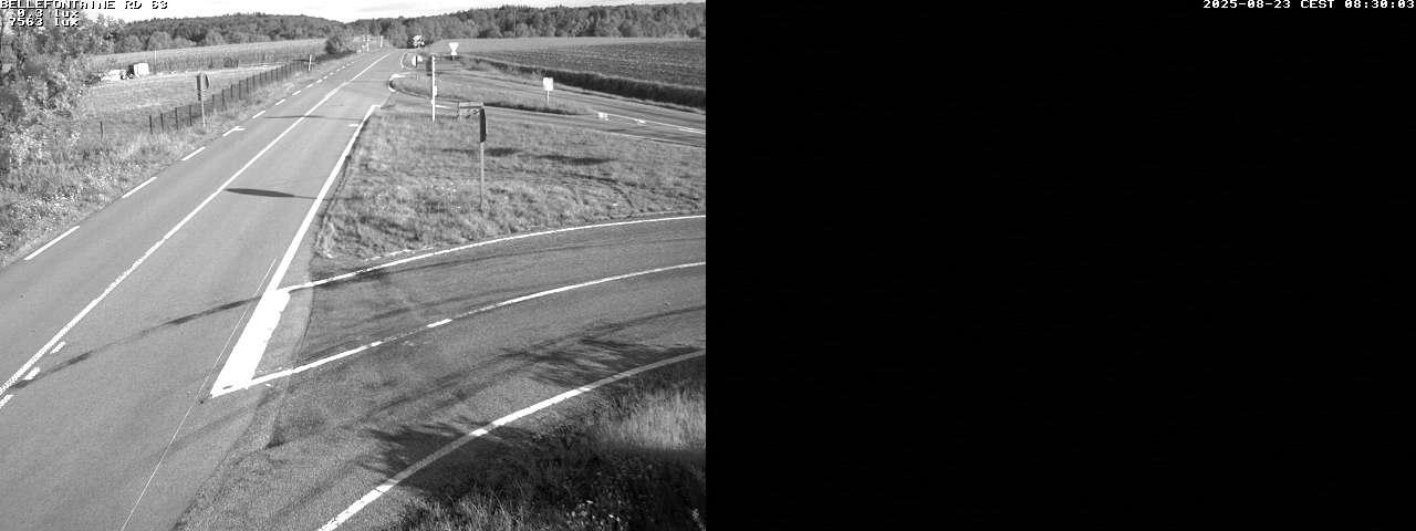 Webcam à Bellefontaine dans les Vosges à 552 mètres d'altitude sur la D63, à la jonction avec la D20A