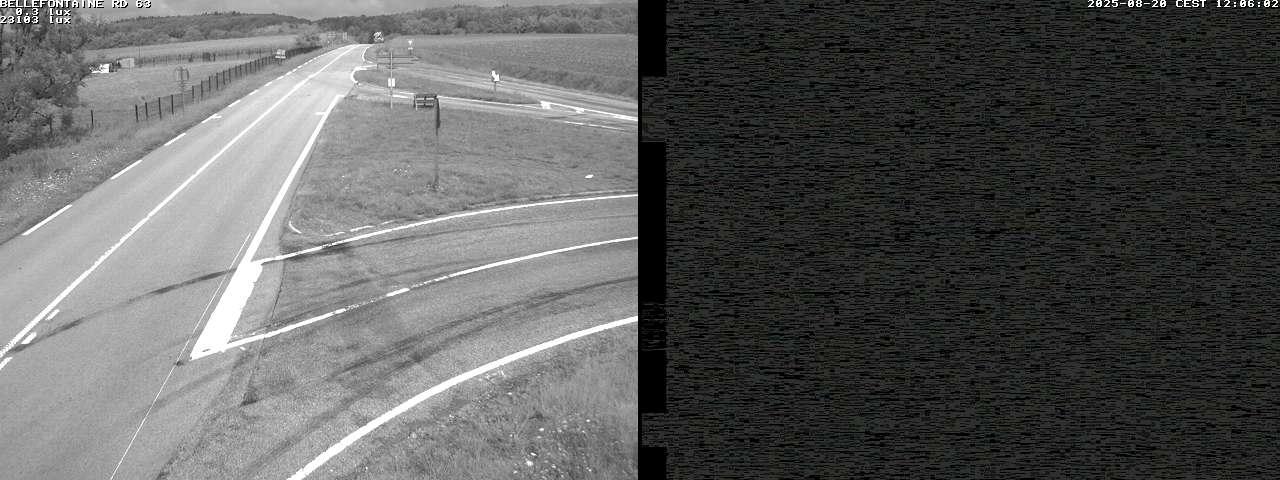 Webcam à Bellefontaine dans les Vosges à 552 mètres d'altitude sur la D63, à la jonction avec la D20A