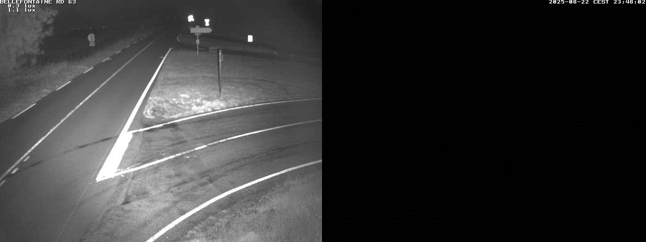 Webcam à Bellefontaine dans les Vosges à 552 mètres d'altitude sur la D63, à la jonction avec la D20A