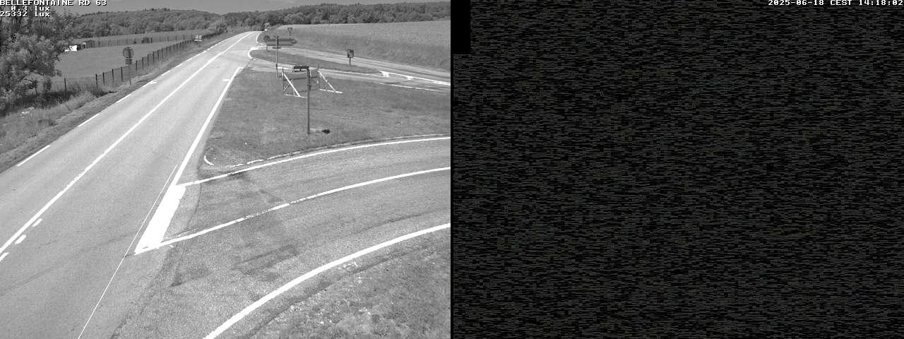 <h2>Webcam à Bellefontaine dans les Vosges à 552 mètres d'altitude sur la D63, à la jonction avec la D20A</h2>