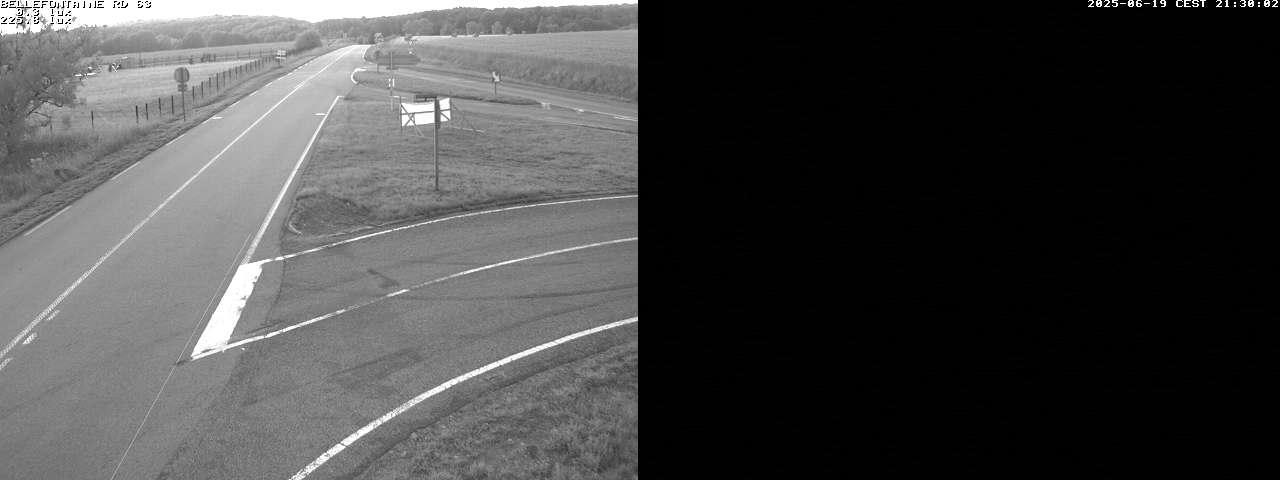 Webcam à Bellefontaine dans les Vosges à 552 mètres d'altitude sur la D63, à la jonction avec la D20A
