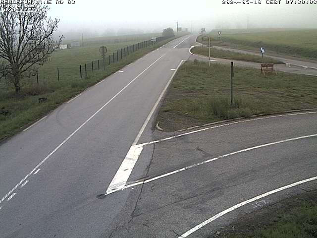 Webcam à Bellefontaine dans les Vosges à 552 mètres d'altitude sur la D63, à la jonction avec la D20A
