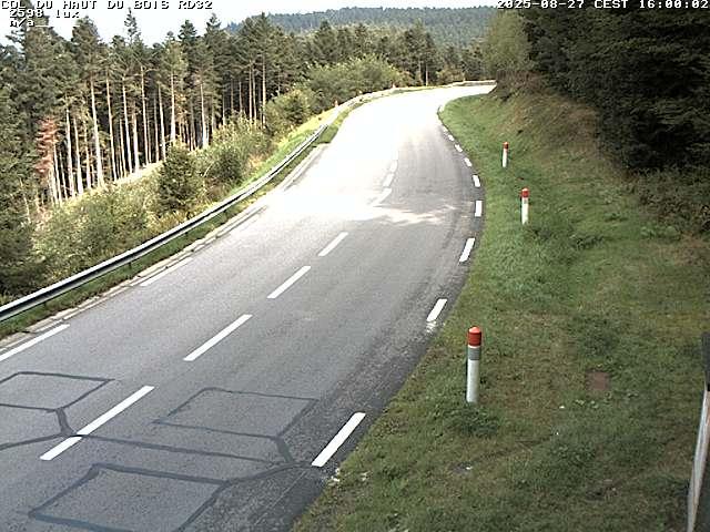 Webcam à 406 mètres d'altitude au niveau du col du haut du bois sur la RD32