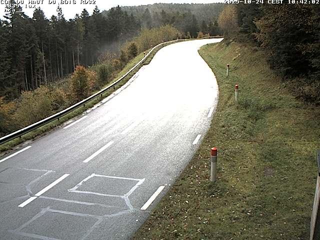 Webcam à 406 mètres d'altitude au niveau du col du haut du bois sur la RD32