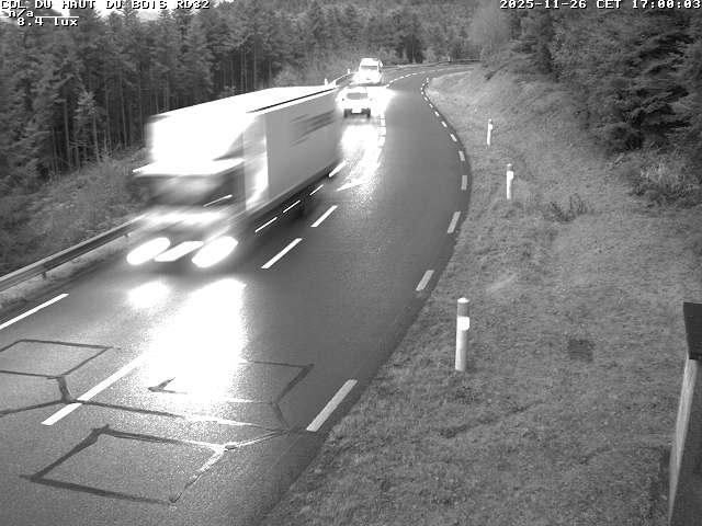 <h2>Webcam à 406 mètres d'altitude au niveau du col du haut du bois sur la RD32</h2>