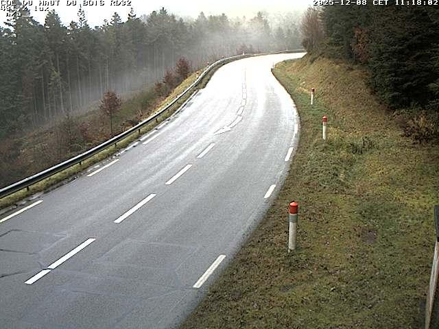<h2>Webcam à 406 mètres d'altitude au niveau du col du haut du bois sur la RD32</h2>