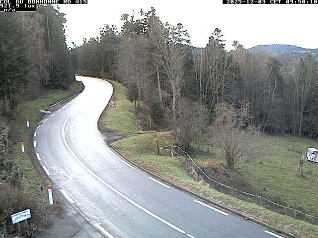 Caméra à proximité du col du Bonhomme sur la D415 à Plainfaing vers l'Alsace