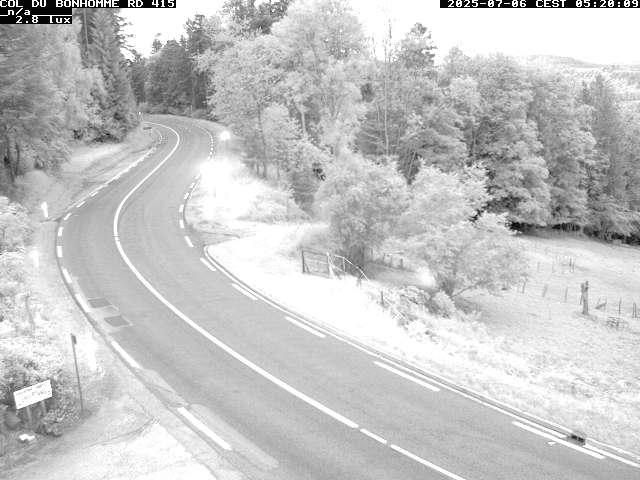 Caméra à proximité du col du Bonhomme sur la D415 à Plainfaing vers l'Alsace