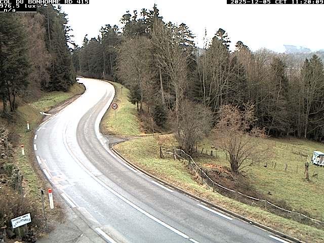 Caméra à proximité du col du Bonhomme sur la D415 à Plainfaing vers l'Alsace