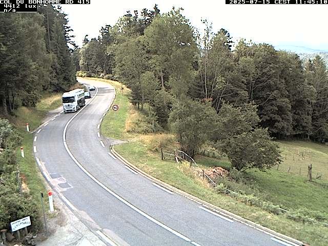 Caméra à proximité du col du Bonhomme sur la D415 à Plainfaing vers l'Alsace