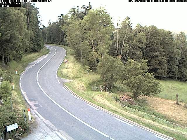 Caméra à proximité du col du Bonhomme sur la D415 à Plainfaing vers l'Alsace