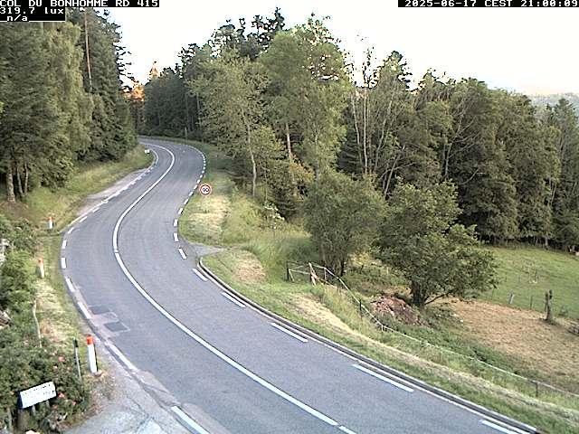 Caméra à proximité du col du Bonhomme sur la D415 à Plainfaing vers l'Alsace