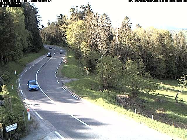 Caméra à proximité du col du Bonhomme sur la D415 à Plainfaing vers l'Alsace