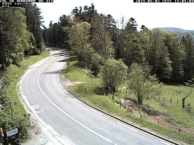 Caméra à proximité du col du Bonhomme sur la D415 à Plainfaing vers l'Alsace