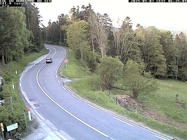 Caméra à proximité du col du Bonhomme sur la D415 à Plainfaing vers l'Alsace
