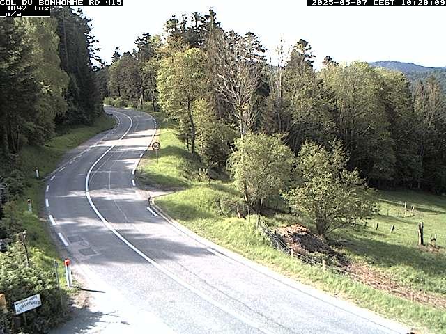 Caméra à proximité du col du Bonhomme sur la D415 à Plainfaing vers l'Alsace