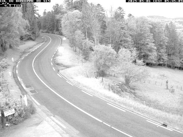 Caméra à proximité du col du Bonhomme sur la D415 à Plainfaing vers l'Alsace