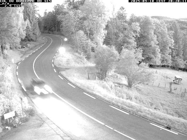 Caméra à proximité du col du Bonhomme sur la D415 à Plainfaing vers l'Alsace