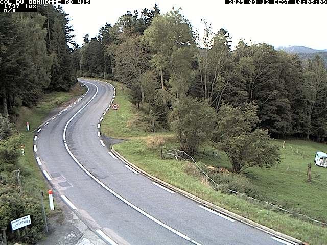 Caméra à proximité du col du Bonhomme sur la D415 à Plainfaing vers l'Alsace