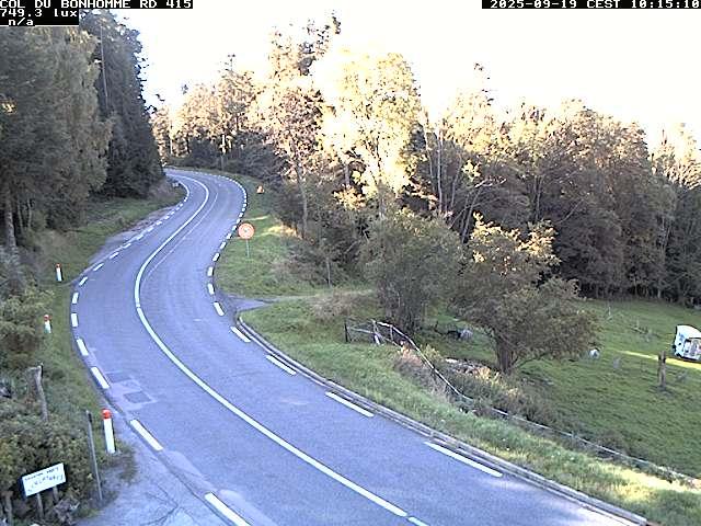 Caméra à proximité du col du Bonhomme sur la D415 à Plainfaing vers l'Alsace