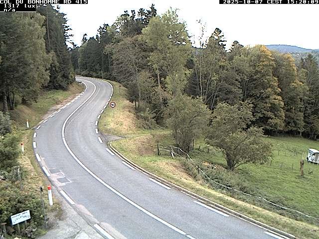 Caméra à proximité du col du Bonhomme sur la D415 à Plainfaing vers l'Alsace