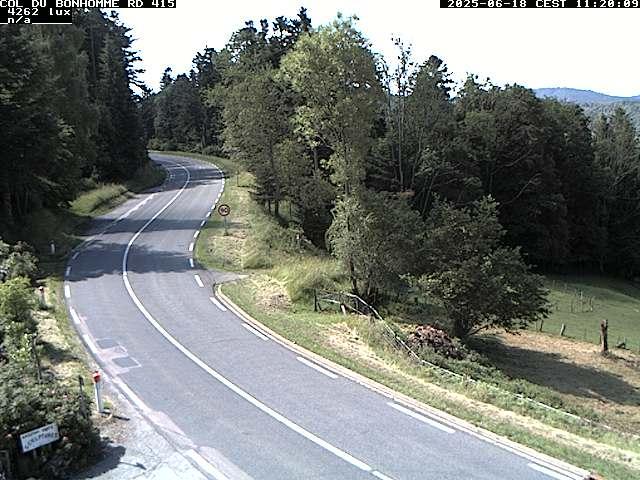 Caméra à proximité du col du Bonhomme sur la D415 à Plainfaing vers l'Alsace