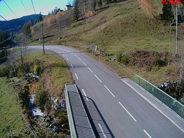 Webcam en haut du col d'Oderen sur la D43 à 830 mètres d'altitude dans les Vosges