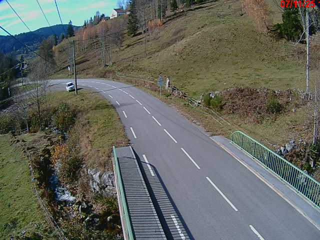 Webcam en haut du col d'Oderen sur la D43 à 830 mètres d'altitude dans les Vosges