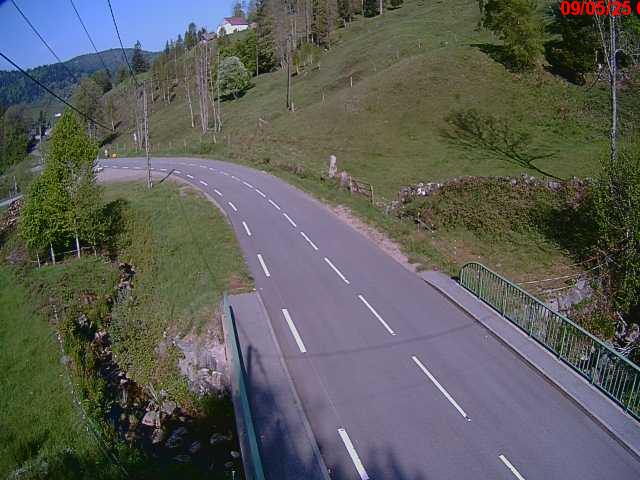 Webcam en haut du col d'Oderen sur la D43 à 830 mètres d'altitude dans les Vosges