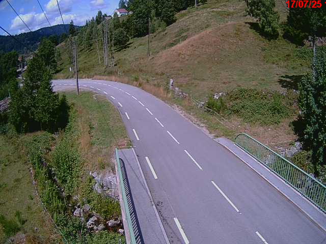 Webcam en haut du col d'Oderen sur la D43 à 830 mètres d'altitude dans les Vosges