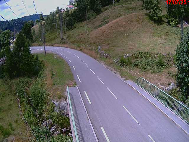 Webcam en haut du col d'Oderen sur la D43 à 830 mètres d'altitude dans les Vosges