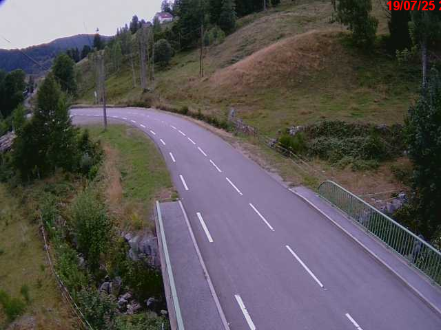 Webcam en haut du col d'Oderen sur la D43 à 830 mètres d'altitude dans les Vosges