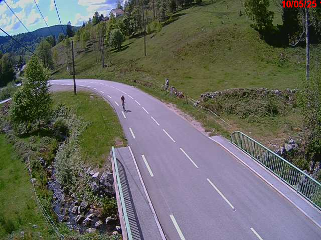Webcam en haut du col d'Oderen sur la D43 à 830 mètres d'altitude dans les Vosges