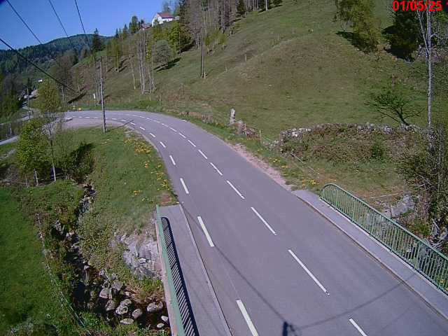 Webcam en haut du col d'Oderen sur la D43 à 830 mètres d'altitude dans les Vosges