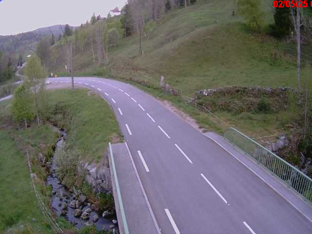 Webcam en haut du col d'Oderen sur la D43 à 830 mètres d'altitude dans les Vosges