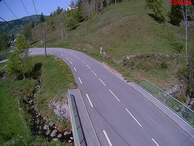 Webcam en haut du col d'Oderen sur la D43 à 830 mètres d'altitude dans les Vosges