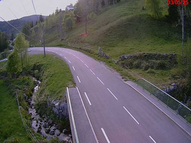Webcam en haut du col d'Oderen sur la D43 à 830 mètres d'altitude dans les Vosges