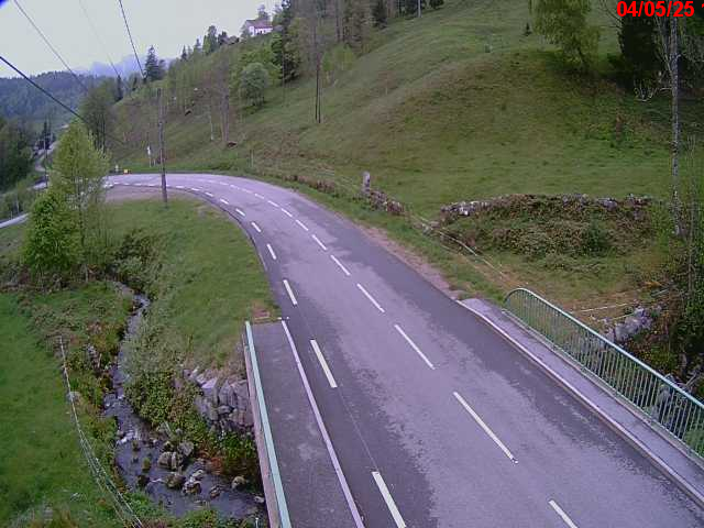 Webcam en haut du col d'Oderen sur la D43 à 830 mètres d'altitude dans les Vosges