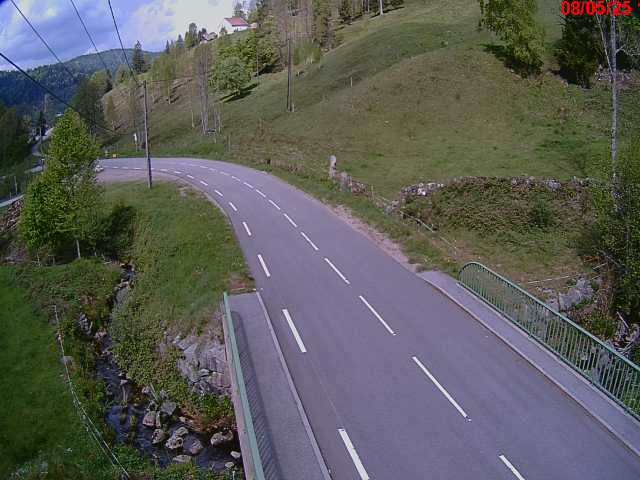 Webcam en haut du col d'Oderen sur la D43 à 830 mètres d'altitude dans les Vosges