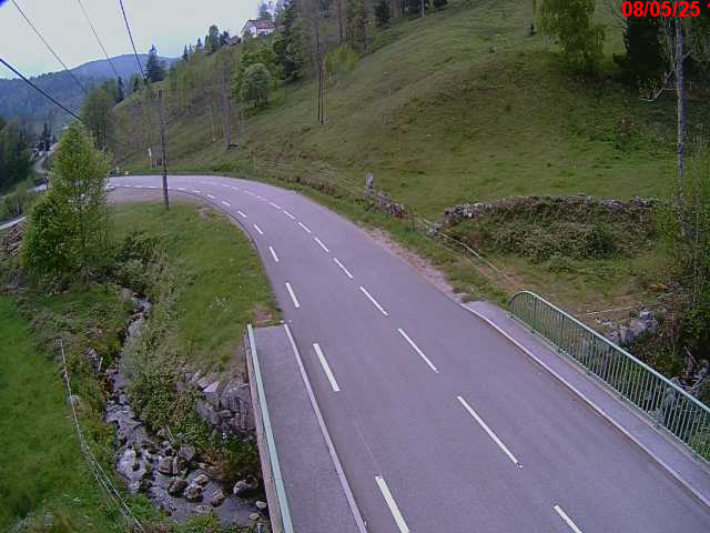Webcam en haut du col d'Oderen sur la D43 à 830 mètres d'altitude dans les Vosges
