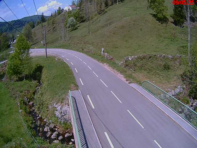 Webcam en haut du col d'Oderen sur la D43 à 830 mètres d'altitude dans les Vosges