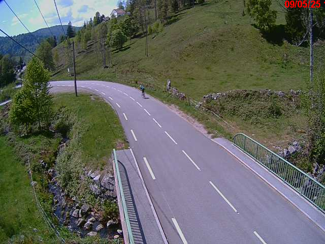 Webcam en haut du col d'Oderen sur la D43 à 830 mètres d'altitude dans les Vosges