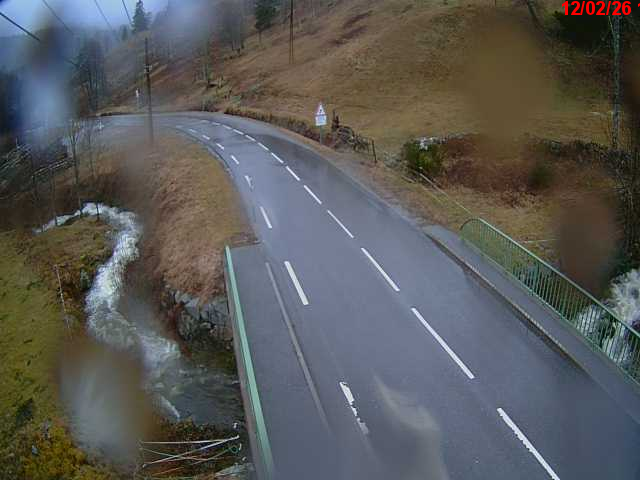 Webcam en haut du col d'Oderen sur la D43 à 830 mètres d'altitude dans les Vosges