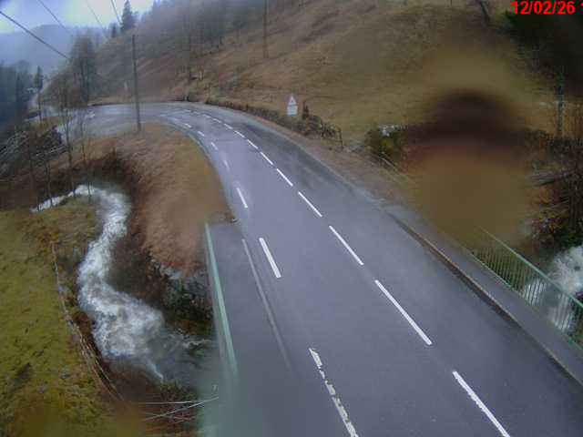 Webcam en haut du col d'Oderen sur la D43 à 830 mètres d'altitude dans les Vosges