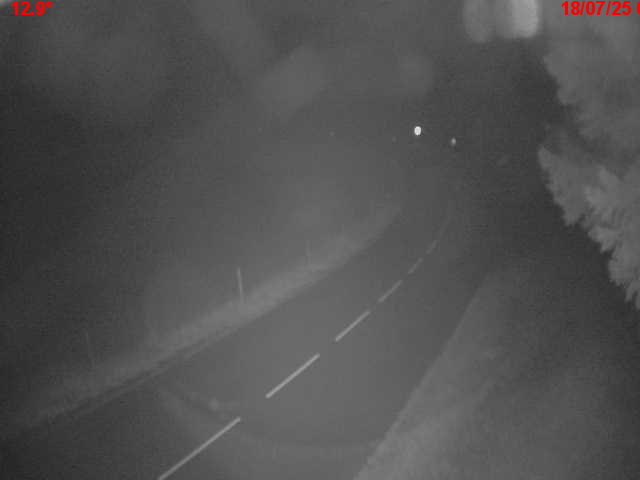 Webcam en haut du col du Ballon d'Alsace sur la D465 à 1075 mètres d'altitude dans les Vosges